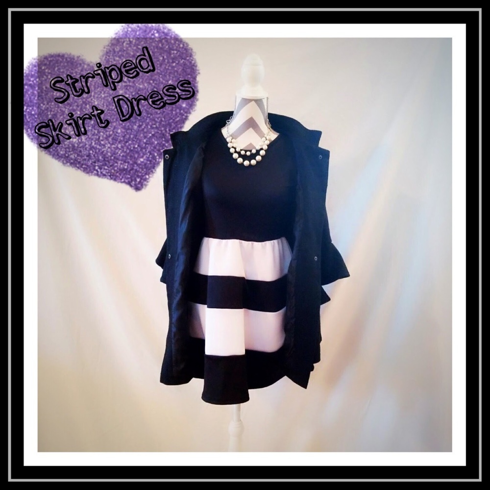 Striped Black and White Skirt Dress